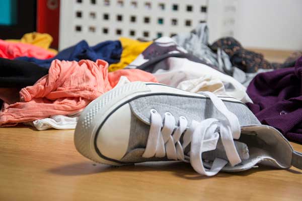 laundry on floor