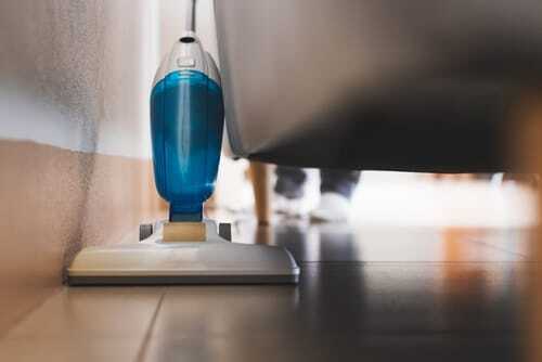 What are the steps in the floor cleaning process