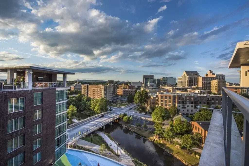 Spartanburg South Carolina city skyline view
